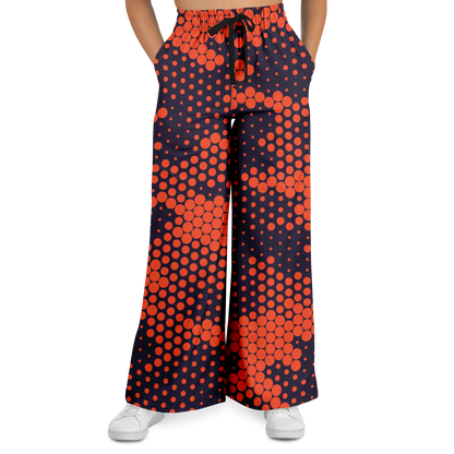 Camo Wide Leg Pants | Orange & Blue Digital Camouflage