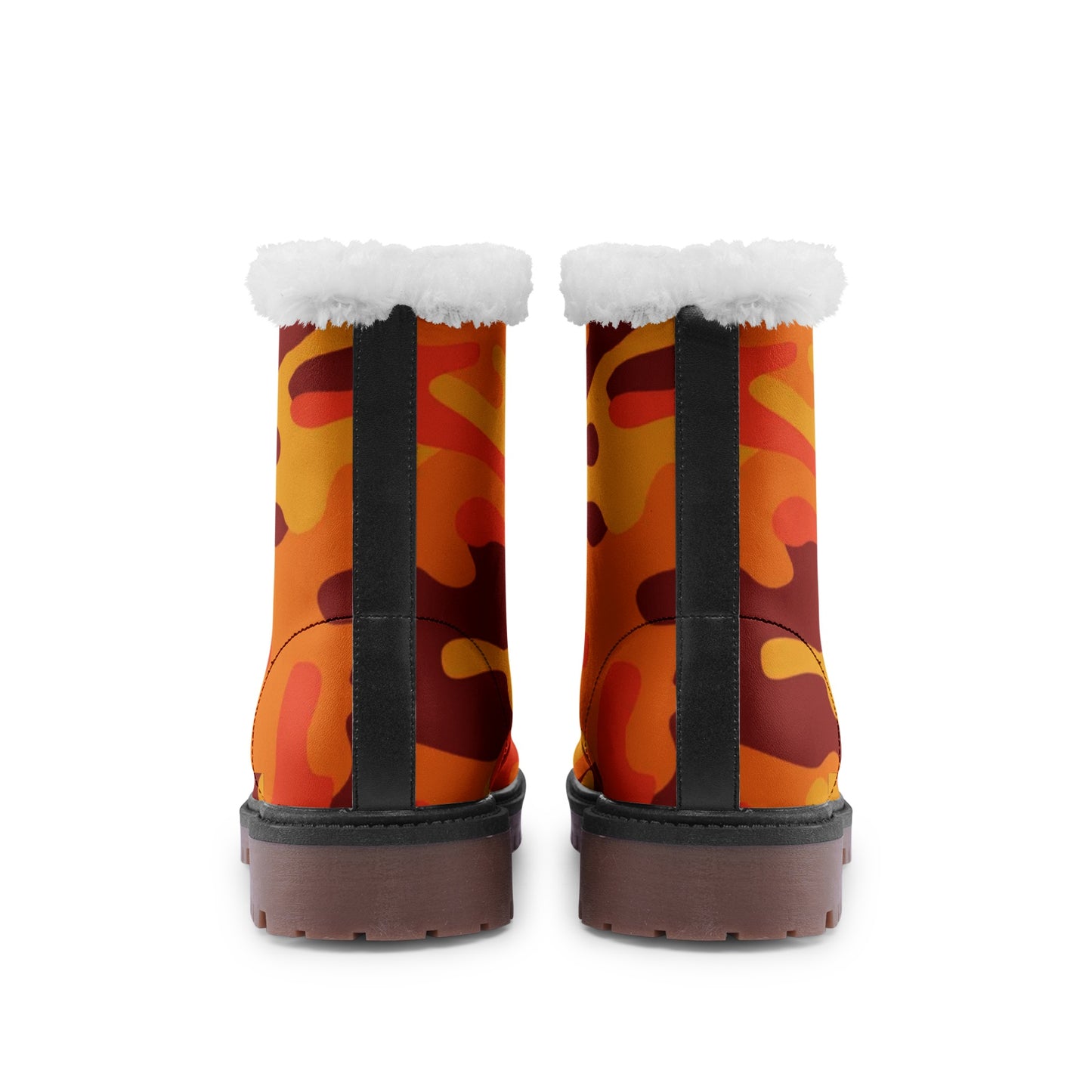 Snow Camo Boots | Orange & Red Camouflage