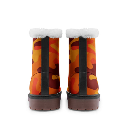 Snow Camo Boots | Orange & Red Camouflage