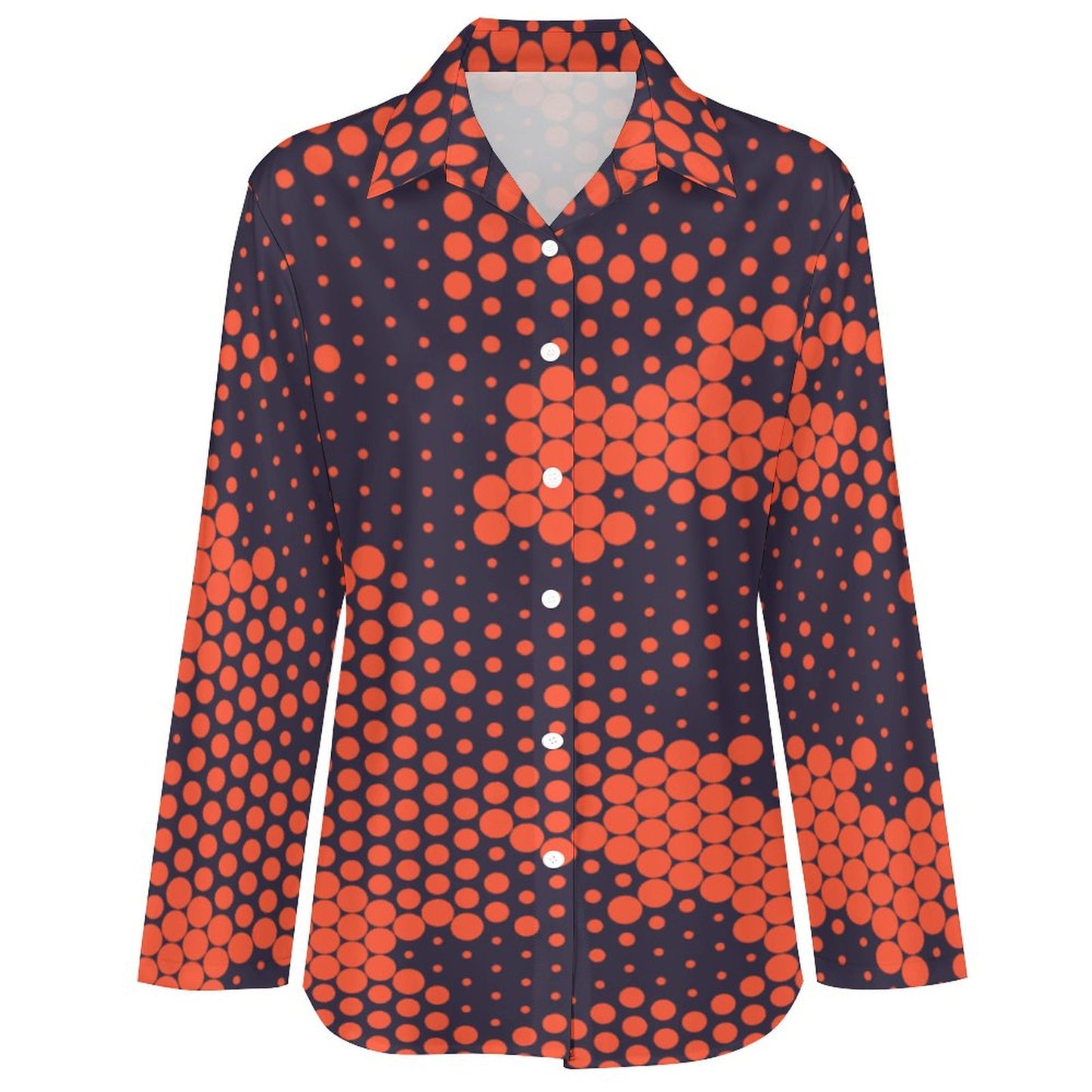 Women's Button-Up Camo Shirt | Orange & Blue Digital