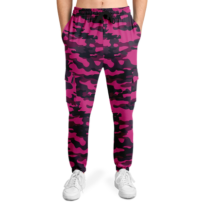 Pink Camo Cargo Pants | Onyx & Deep Blue Mixed Camouflage