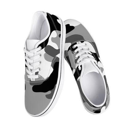 Camo Skate Shoes | Gray, Black, and White Camouflage