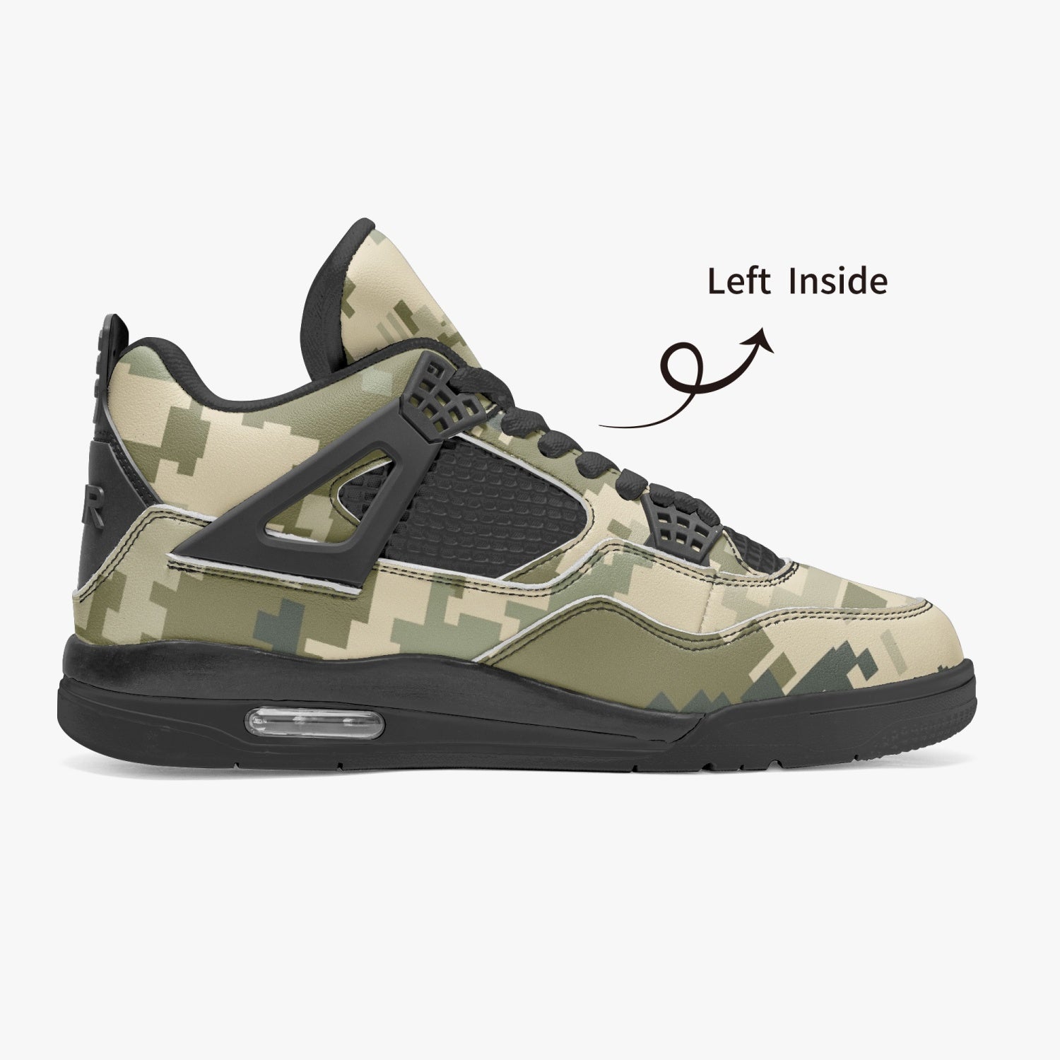 Camo Jordans AJ4 | Ukraine Green Camouflage | Black Sole