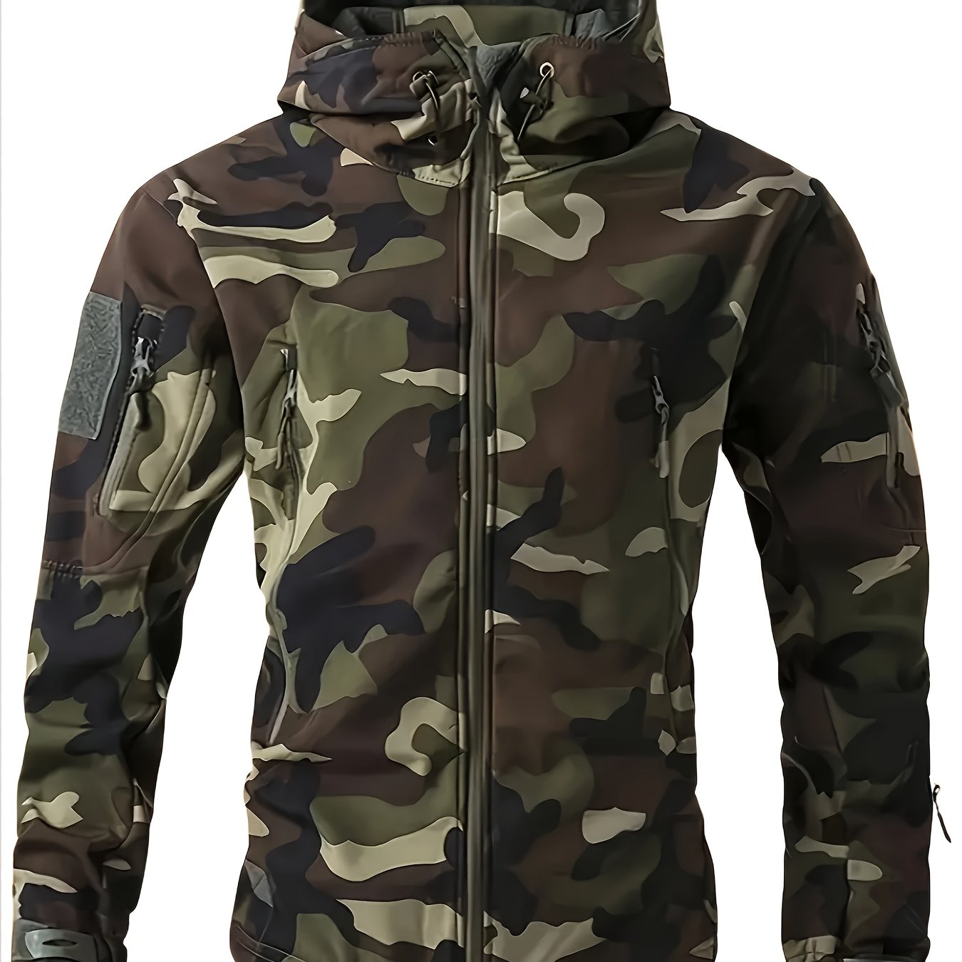 Men's Camouflage Hooded Jacket | Multi-Pocket Outdoor Coat