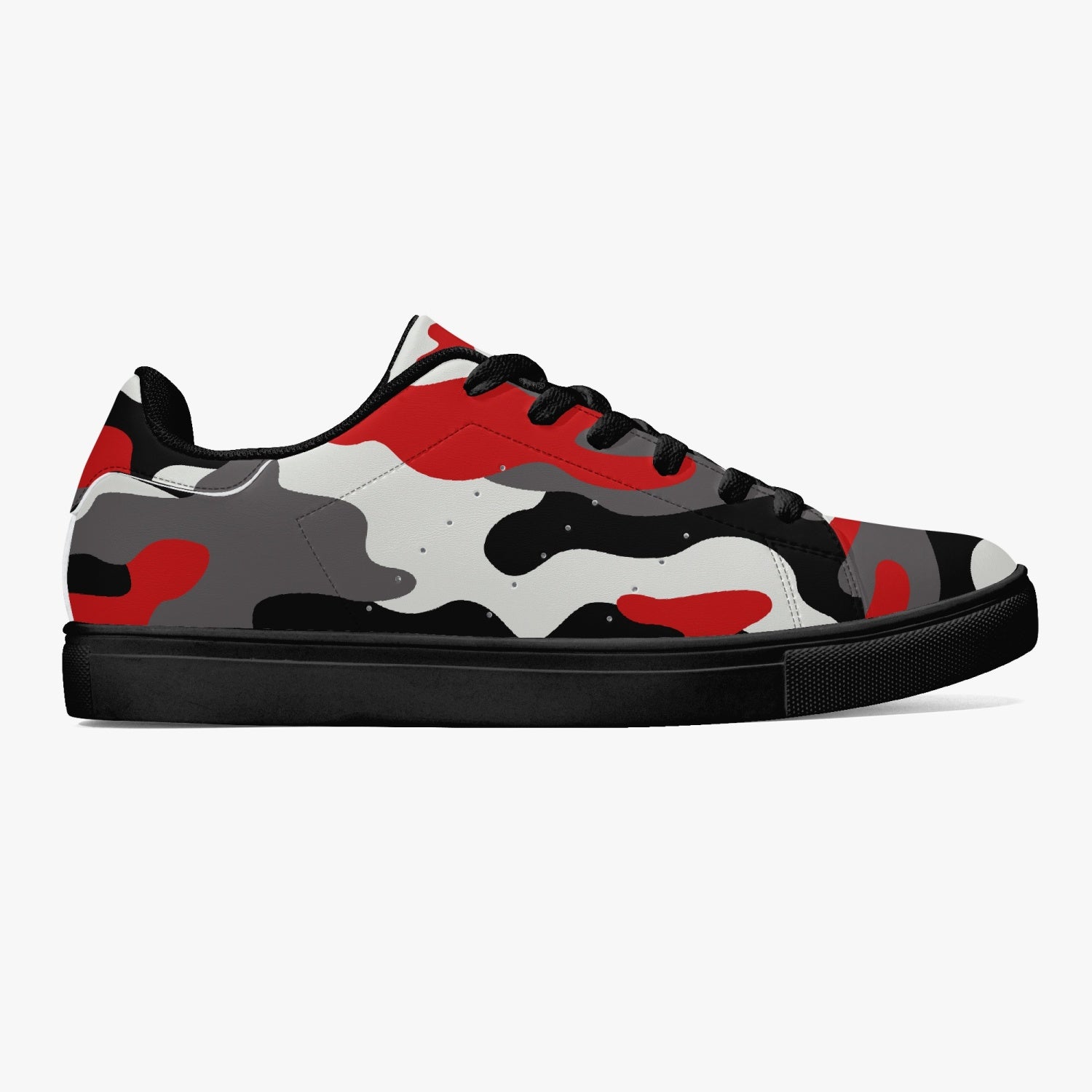 Camo Sneakers | Classic Low-Top | Red, Black, & White