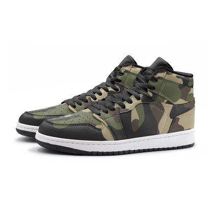 Classic Brown Camo Sneakers | High Top Leather