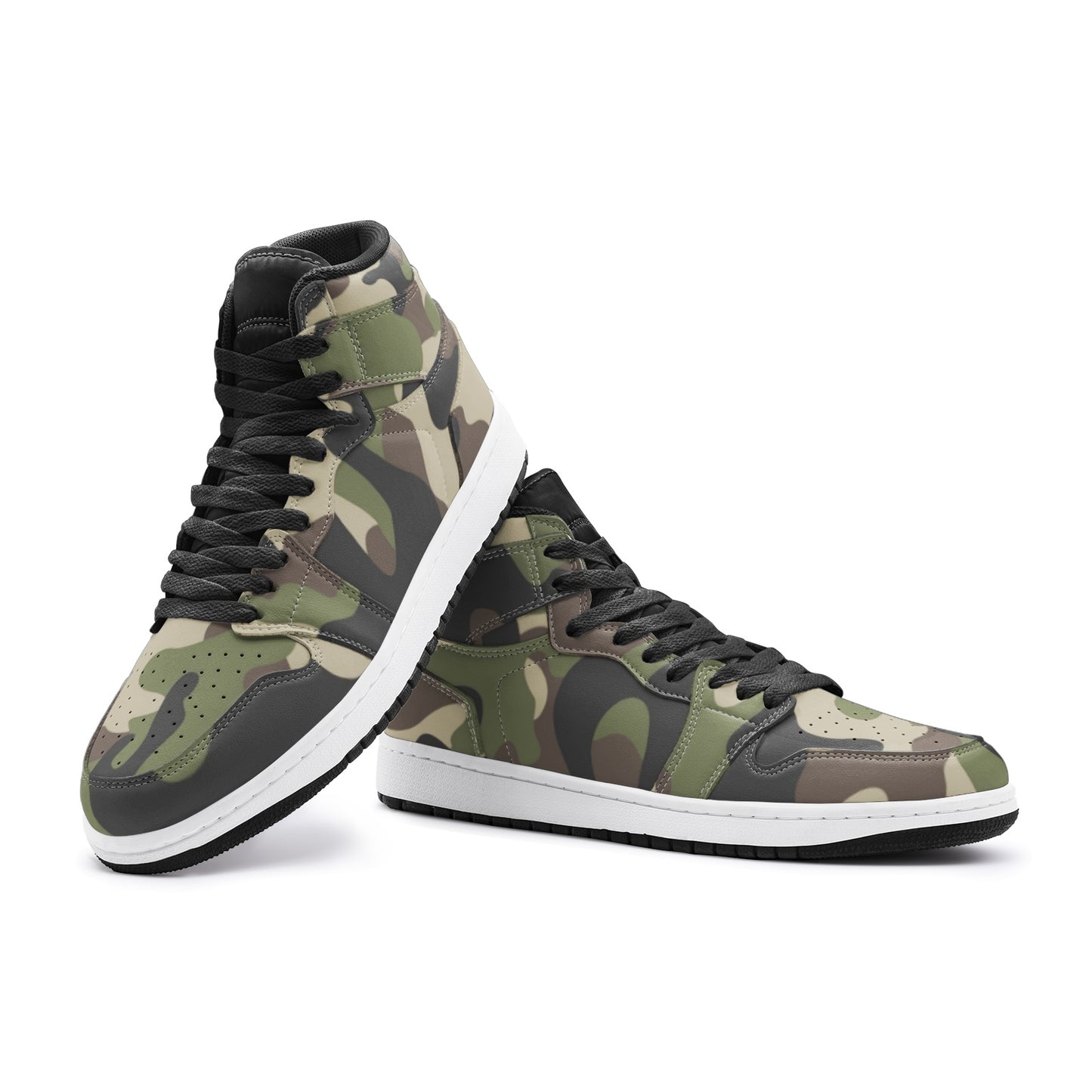 Classic Brown Camo Sneakers | High Top Leather