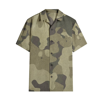 Cotton Camo Shirt For Men | Green Fabric Short-Sleeve