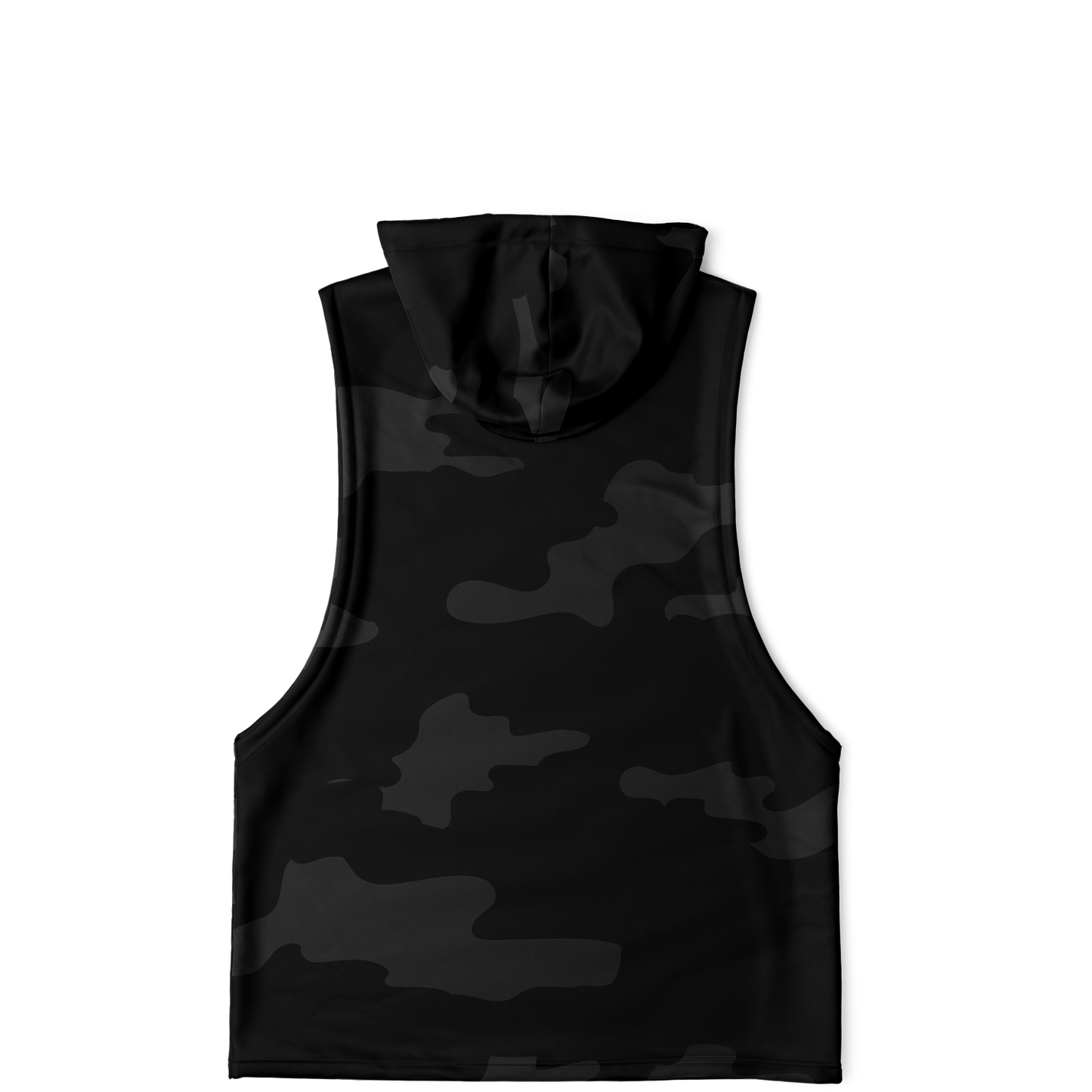 Sleeveless Hoodie | Black Camouflage