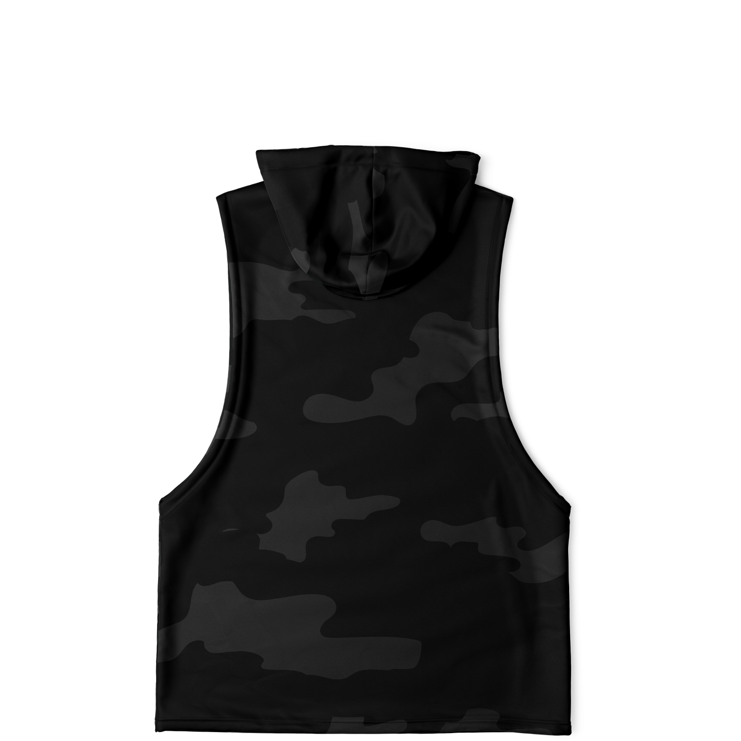 Sleeveless Hoodie | Black Camouflage