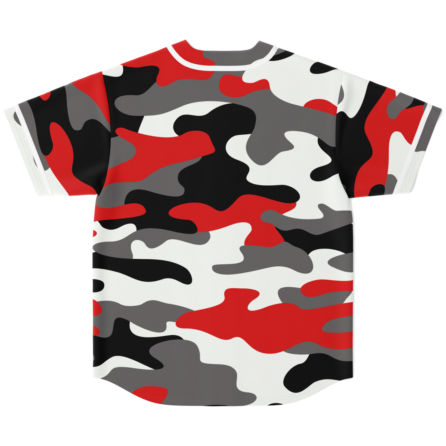 Camo Baseball Jersey | Red, Black & White Camouflage