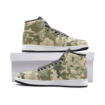 Ukraine Green Camo Sneakers | High Top Leather