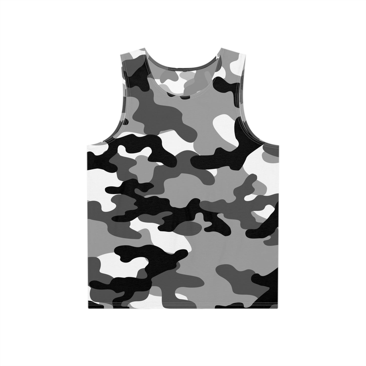 Men's Camo Tank Top | Black, White, and Gray | Loose Fit