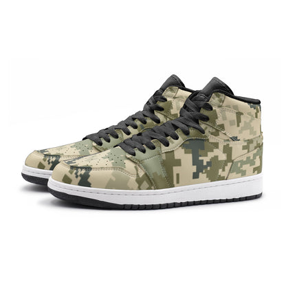 Ukraine Green Camo Sneakers | High Top Leather