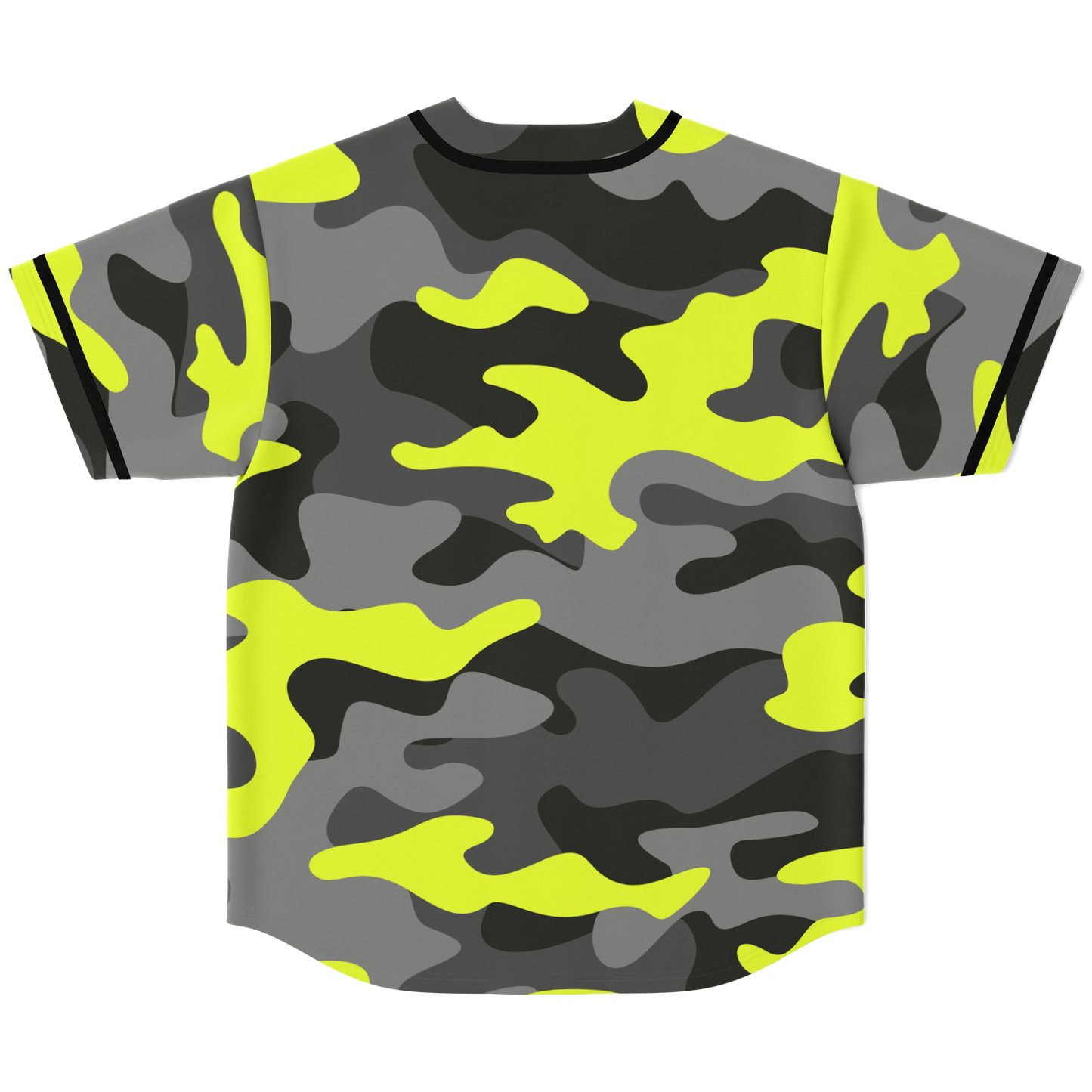 Camo Baseball Jersey | Black, Gray & Yellow Camouflage