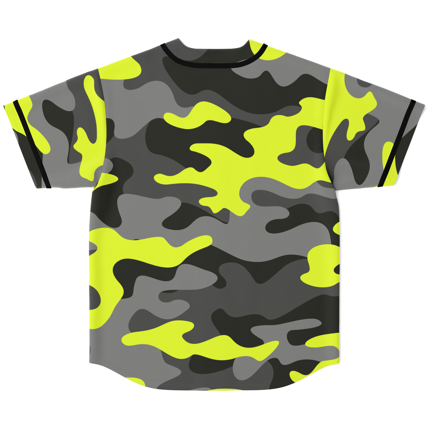 Camo Baseball Jersey | Black, Gray & Yellow Camouflage