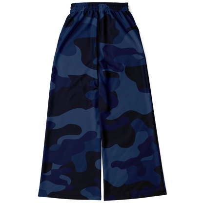 Camo Wide Leg Pants | Deep Blue Camouflage