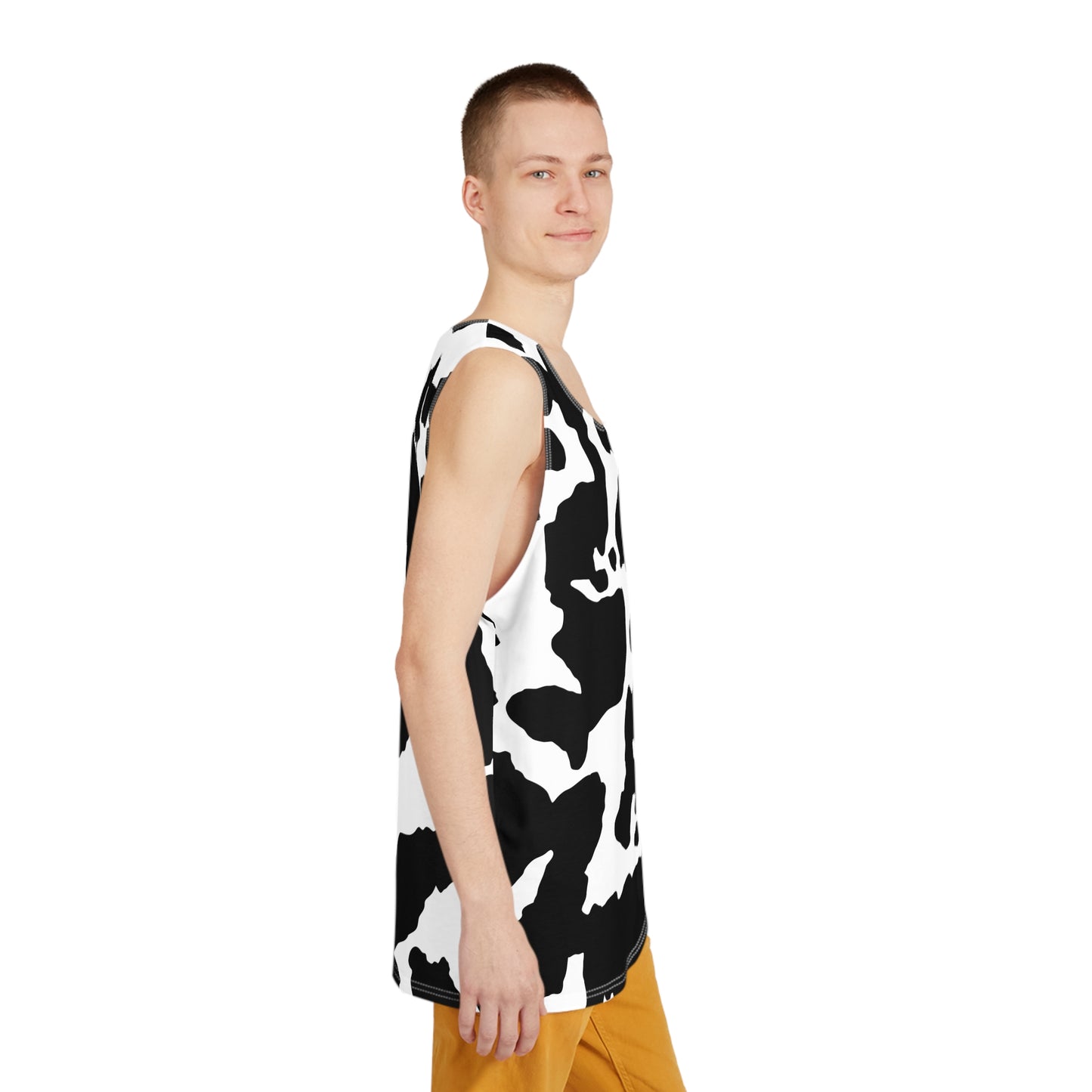 Men's Camo Tank Top | Black & White | Loose Fit