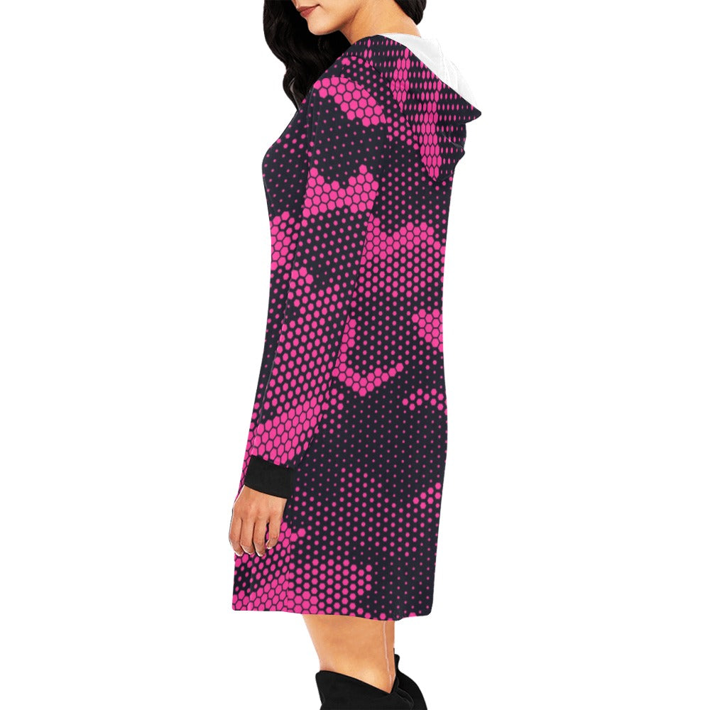 Camo Hoodie Dress | Digital Pink Camouflage