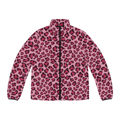 Leopard Puffer Jacket For Men | Pink, Cherry & Black