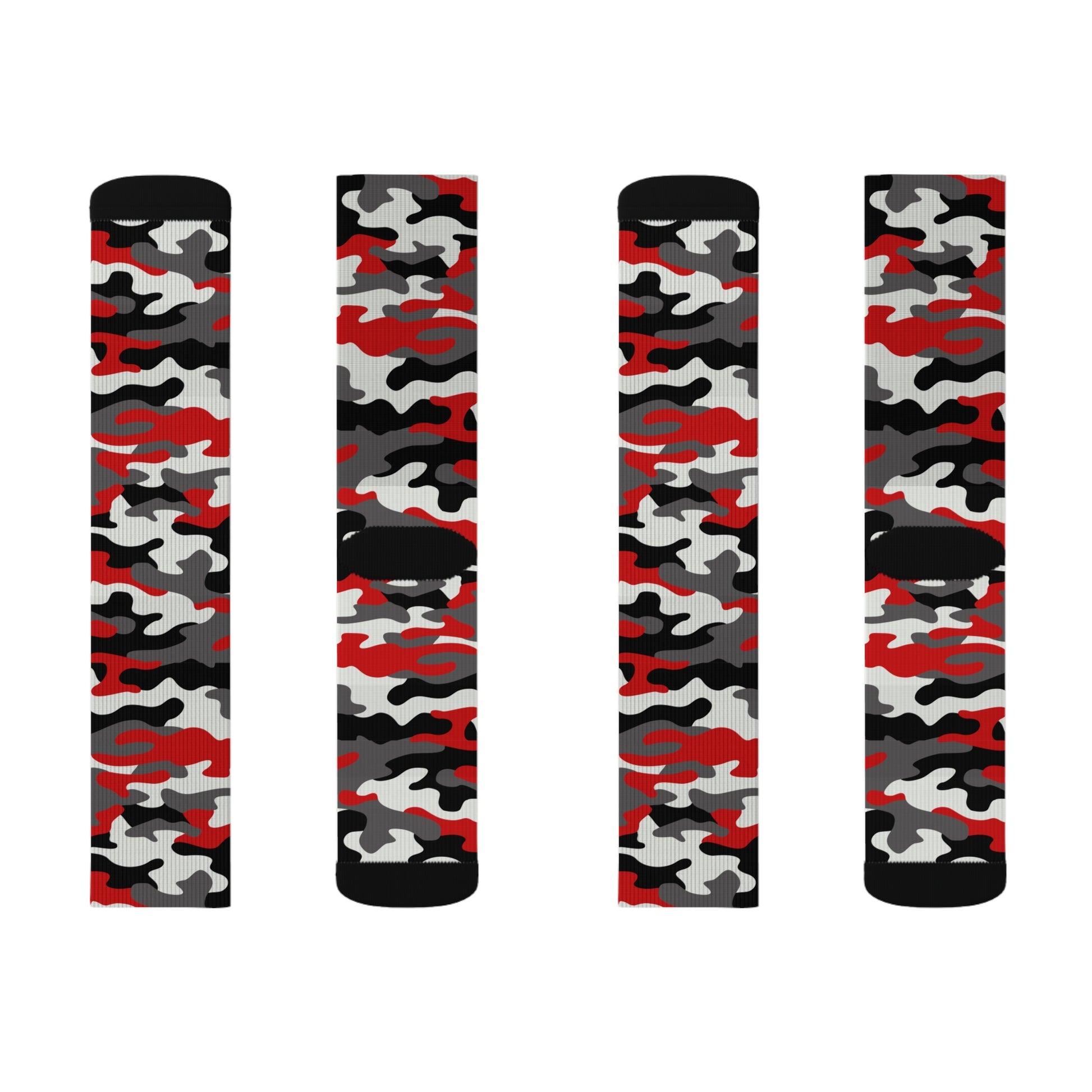 Camo Socks | Red, Black, and White Camouflage