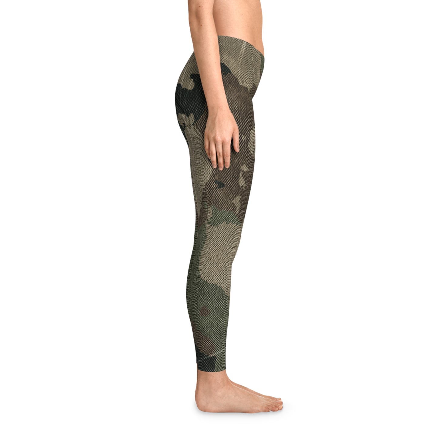 Dirty Brown Camo Leggings For Women | Mid Waist Fit