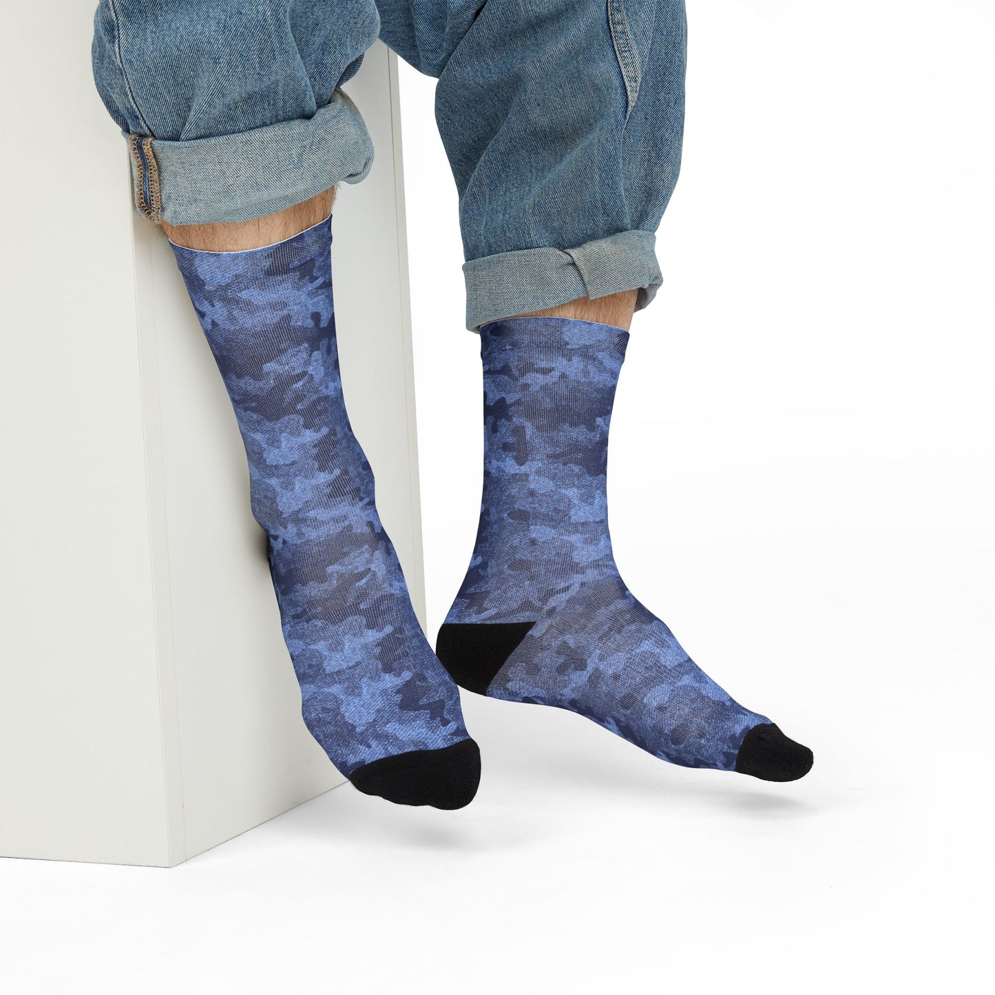 Camo Socks | Denim Blue | Sublimation Crew