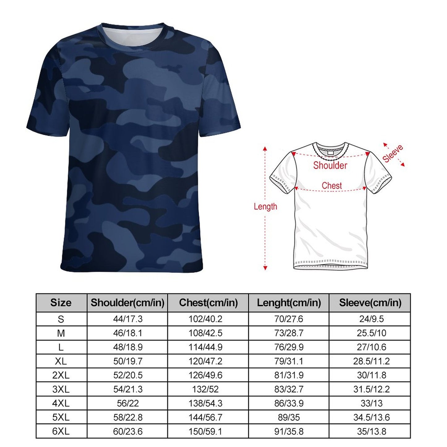 Camo Shirt | Deep Blue Camouflage T