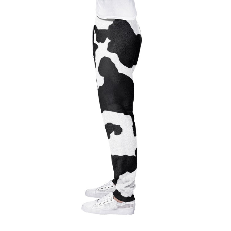 Men's Camo Track Pants | Black & White Cow