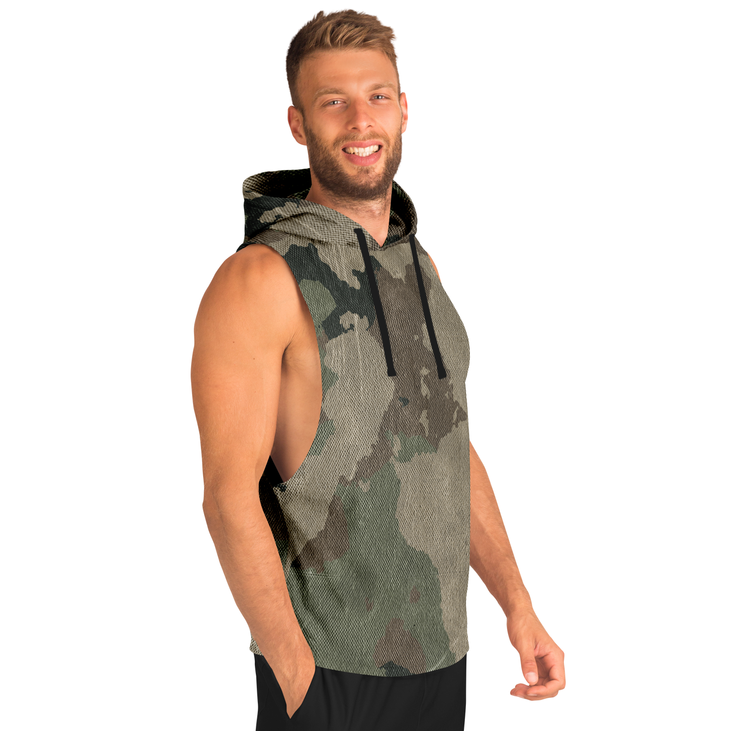 Sleeveless Hoodie | Dirty Old Brown Camouflage