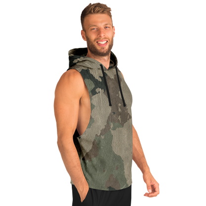 Sleeveless Hoodie | Dirty Old Brown Camouflage