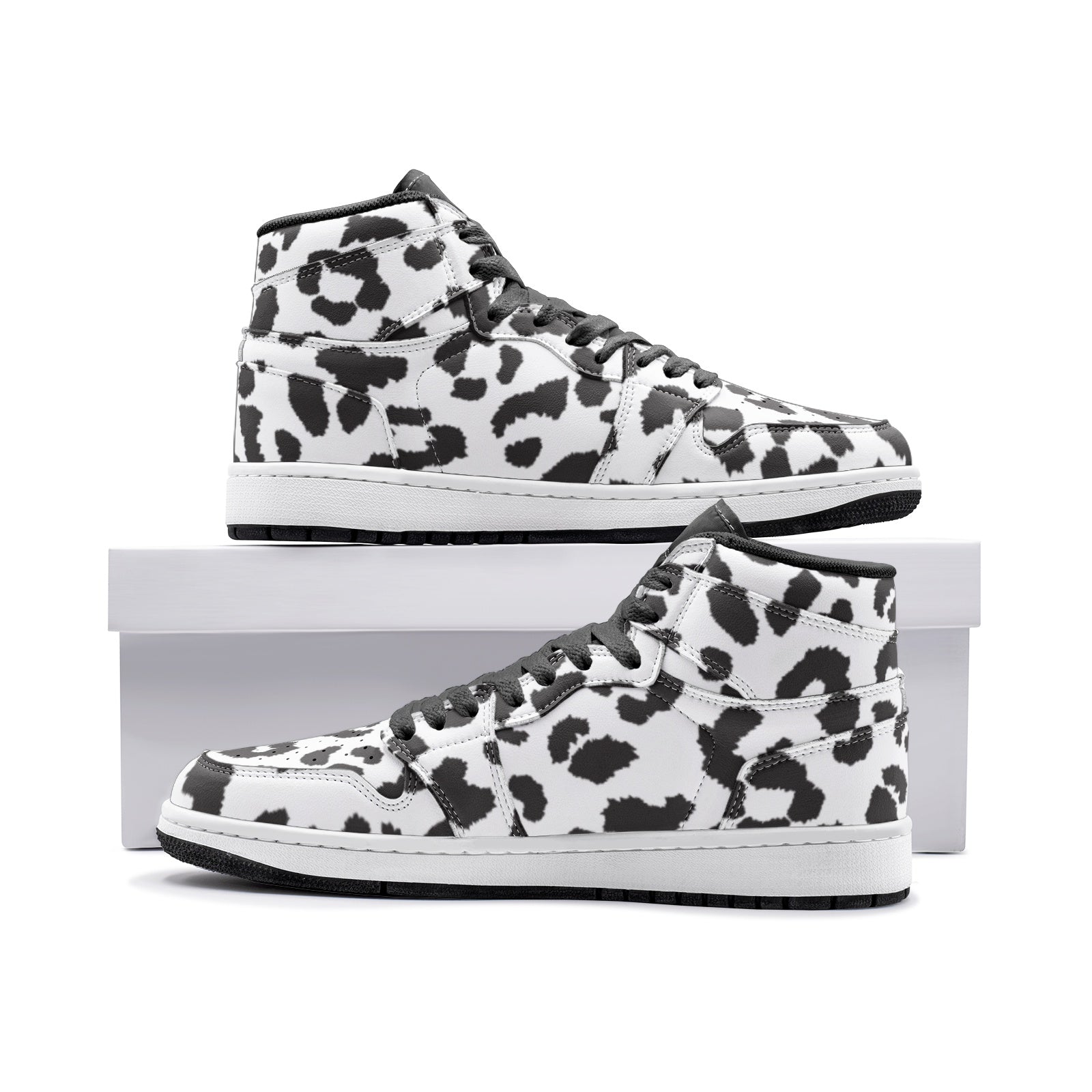 Leopard Sneakers AJ1 | High-top | Black & White