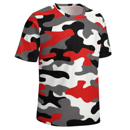 Camo Shirt | Red, Black & White Camouflage T