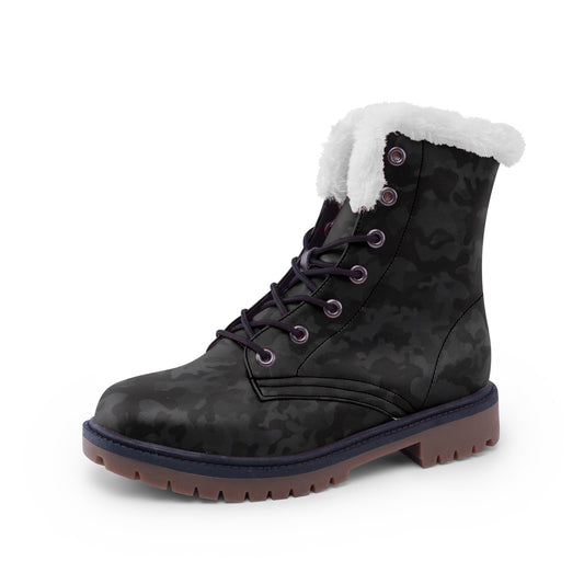 Snow Camo Boots | Black Army Camouflage