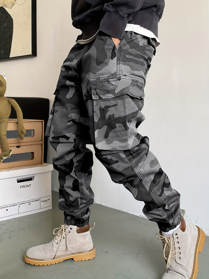 Streetwear Camo Cargo Pants with Multiple Pockets