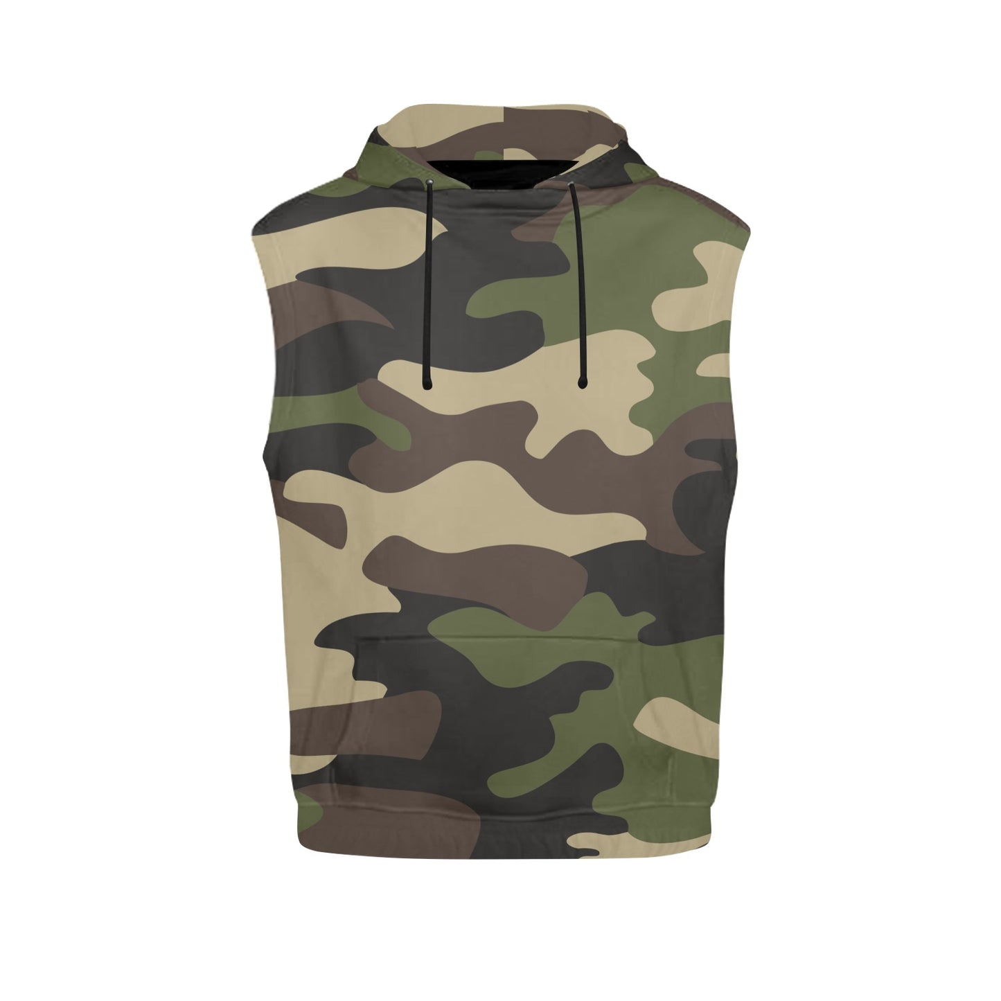 Sleeveless Camo Hoodie For Women | Classic Green Camouflage