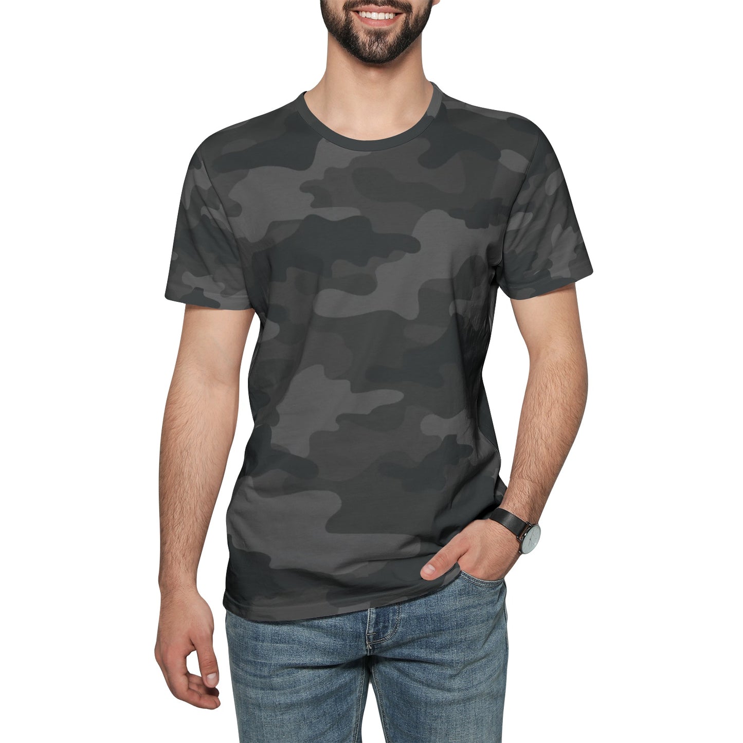 Camo T-shirt | Cotton | Unisex | Black Camouflage