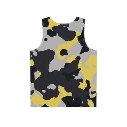 Men's Camo Tank Top | Black, Yellow, and Silver | Loose Fit