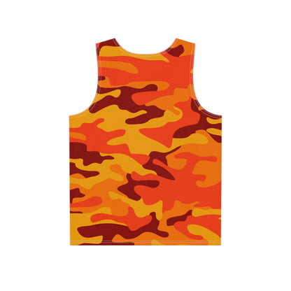 Men's Camo Tank Top | Orange & Red | Loose Fit