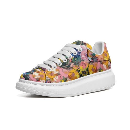 Oil-Painted Floral McQueen Sneakers | Bright Colors Design