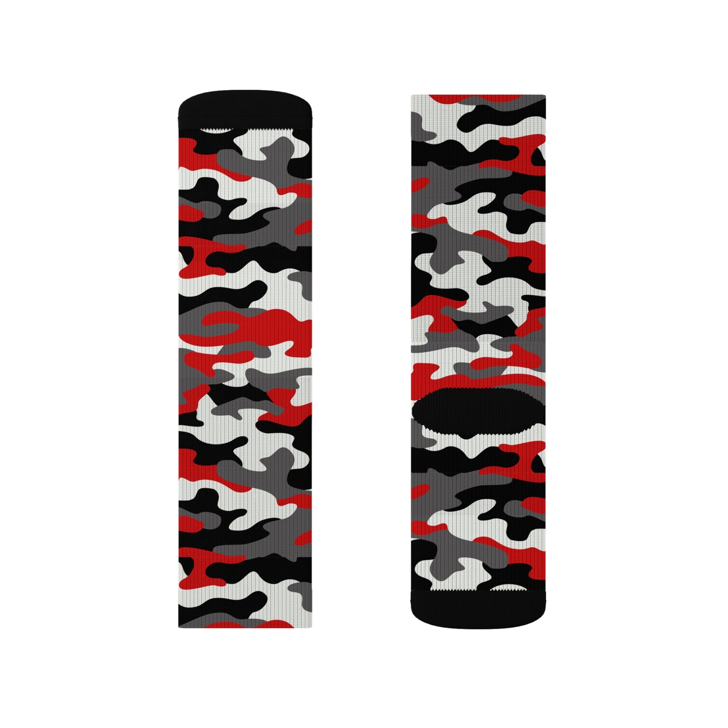 Camo Socks | Red, Black, and White Camouflage