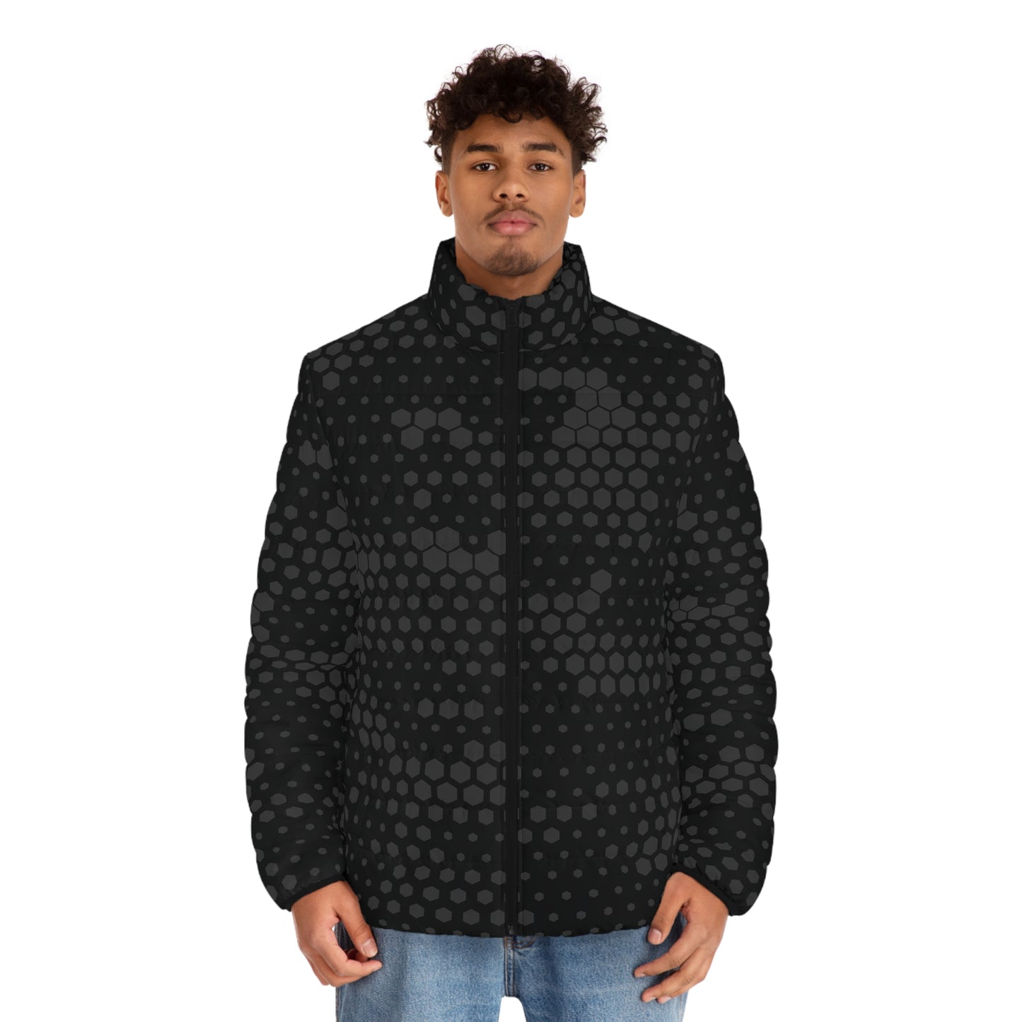 Black Camo Puffer Jacket For Men | Stylish Hive Camouflage