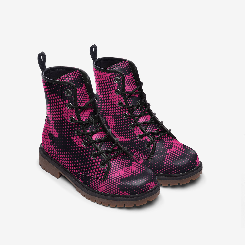 Camo Boots | Leather Camouflage in Digital Pink