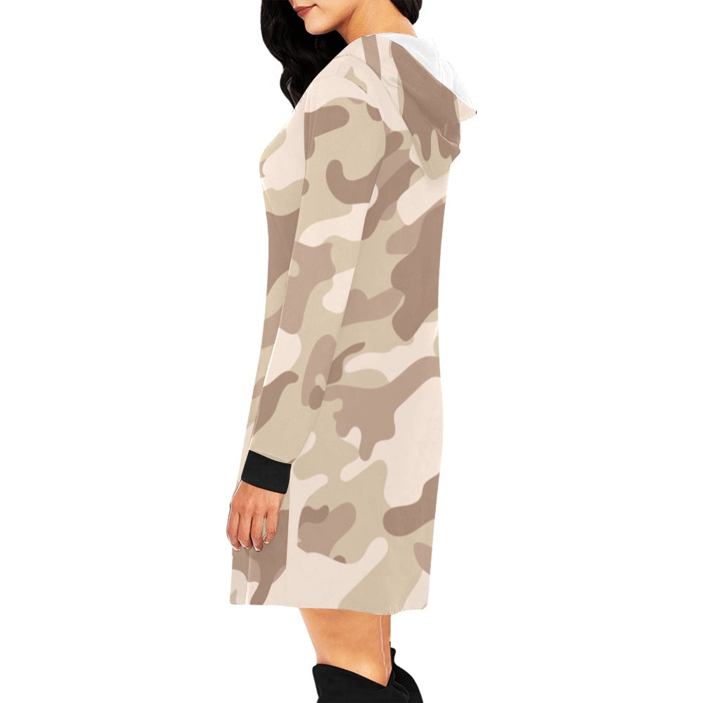 Camo Hoodie Dress | Desert Brown Camouflage