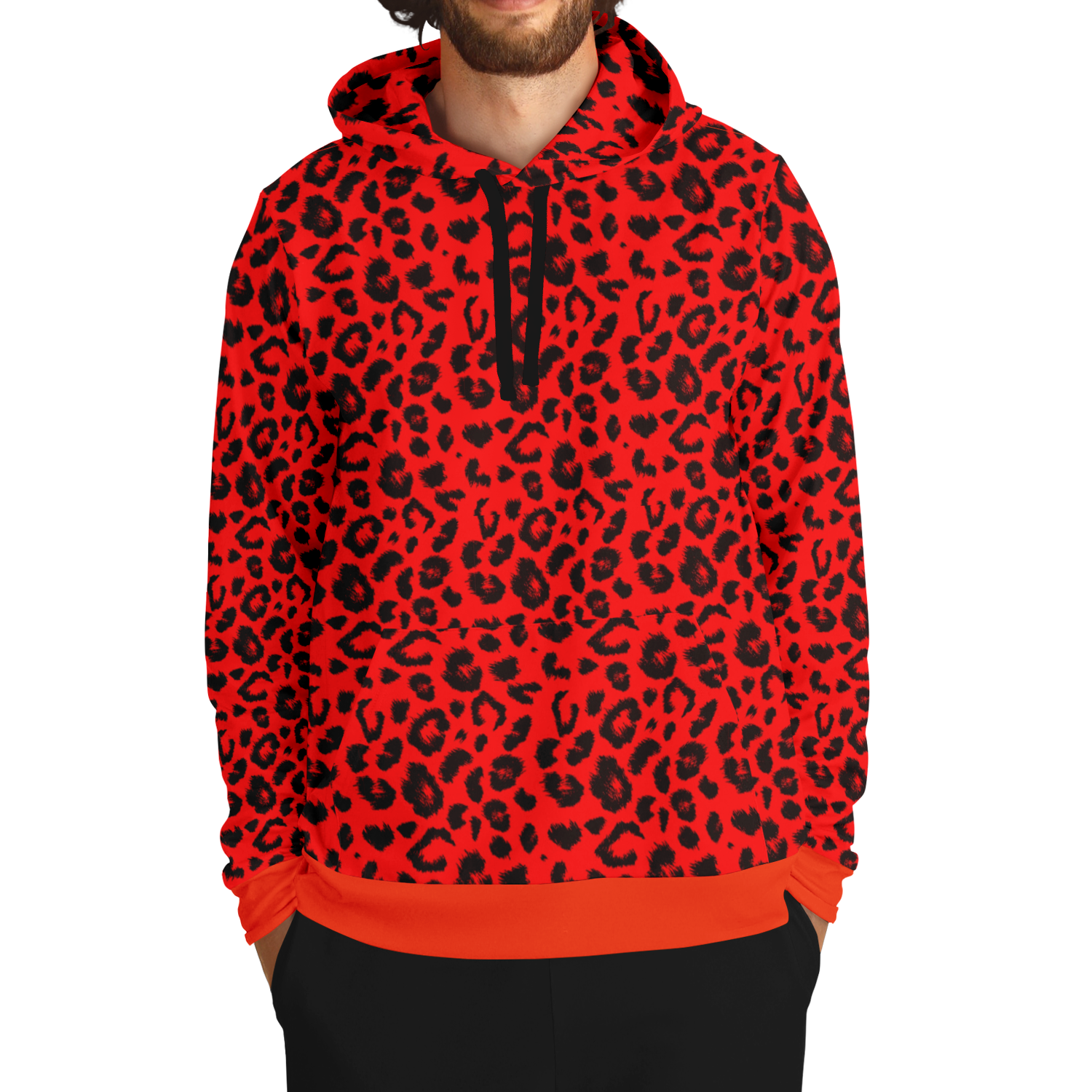 Leopard Hoodie | Unisex | Red and Black