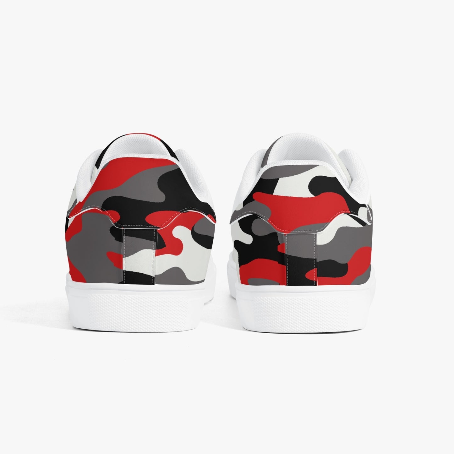 Camo Sneakers | Classic Low-Top | Red, Black, & White