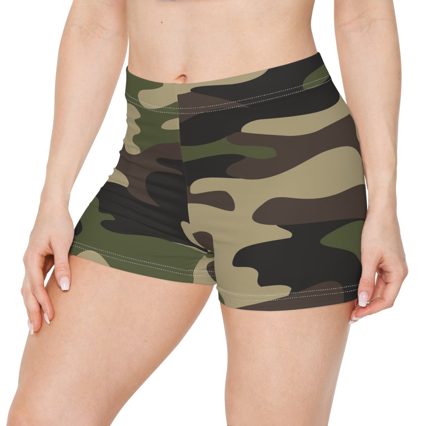 Women's Camo Shorts | Tight Fit | Classic Green Camouflage