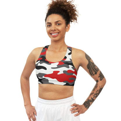 Camo Bra | Red, Black, and White Sports Camouflage