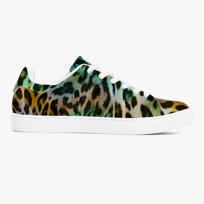 Leopard Sneakers | Classic Low-Top | Yellow and Blue