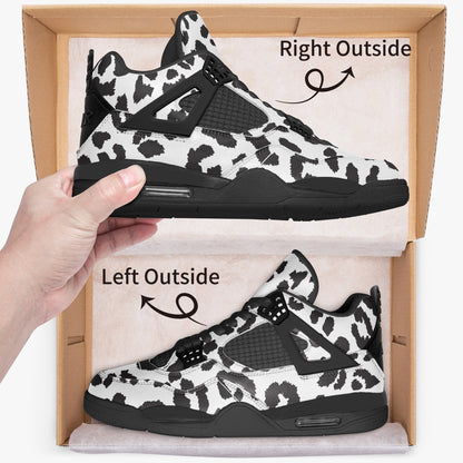 Leopard Jordans AJ4 | Black and White Pattern